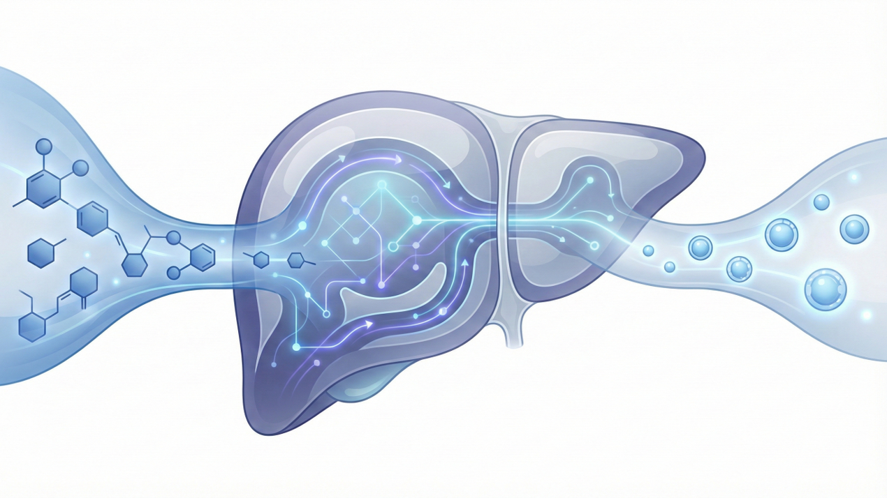 Diagram of liver enzymatic activity